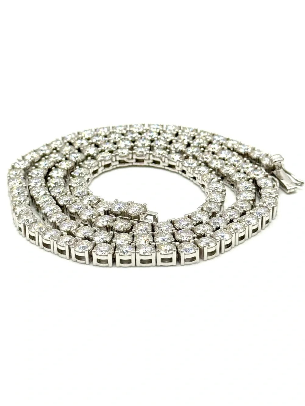 925 Silver, 36CTW Moissanite Tennis Chain - 20”